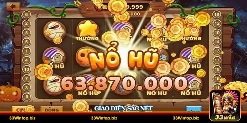 Sảnh gam nổ hũ 33Win sở hữu thiết kế đồ họa bắt mắt 